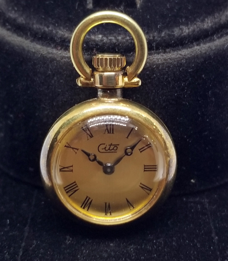 ALTIN KAPLAMA ZENNE BOY ANTİKA KURMALI CEP SAATİ