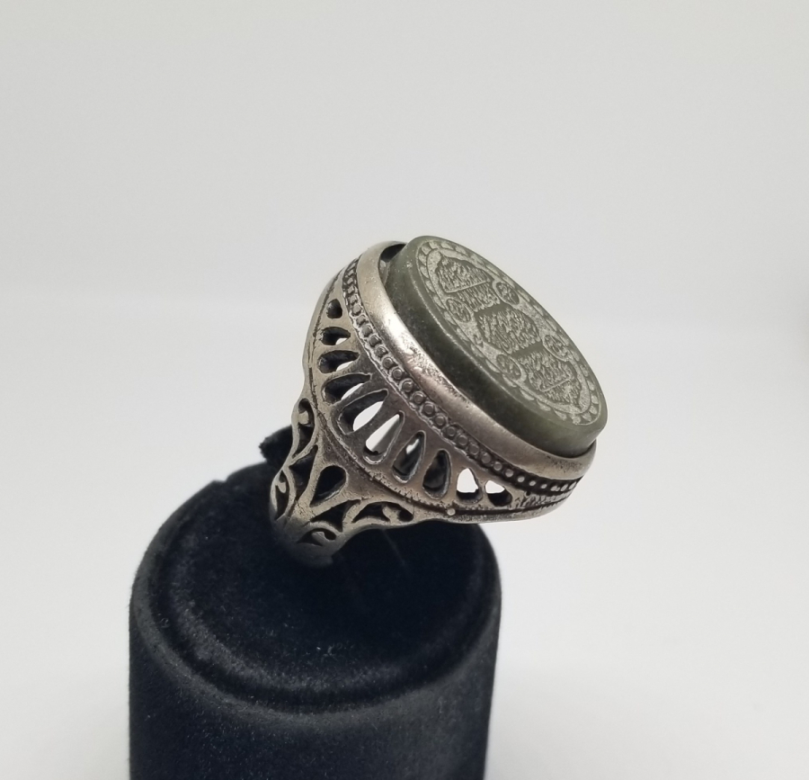 ÜZERİ AYETLERLE BEZELİ ÖZEL YAPIM GÜMÜŞ YÜZÜK