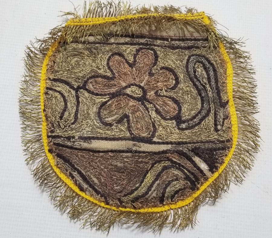 SUZANİ İŞÇİLİKLİ ÜZERİ OSMANLICA YAZILI OSMANLI DÖNEMİ İPEK KESE