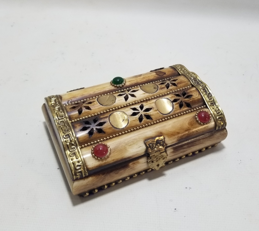 KEMİKTEN MAMUL EL YAPIMI MÜCEVHER KUTUSU