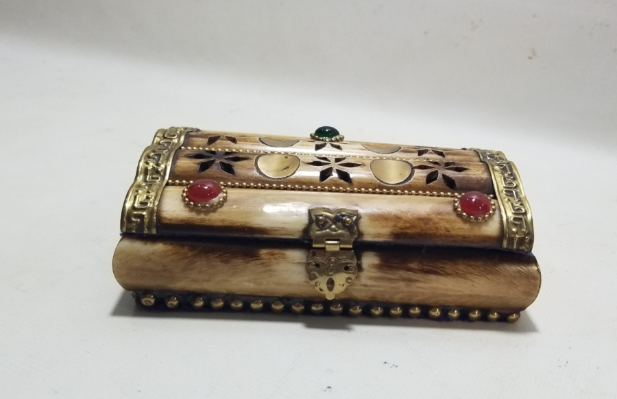 KEMİKTEN MAMUL EL YAPIMI MÜCEVHER KUTUSU