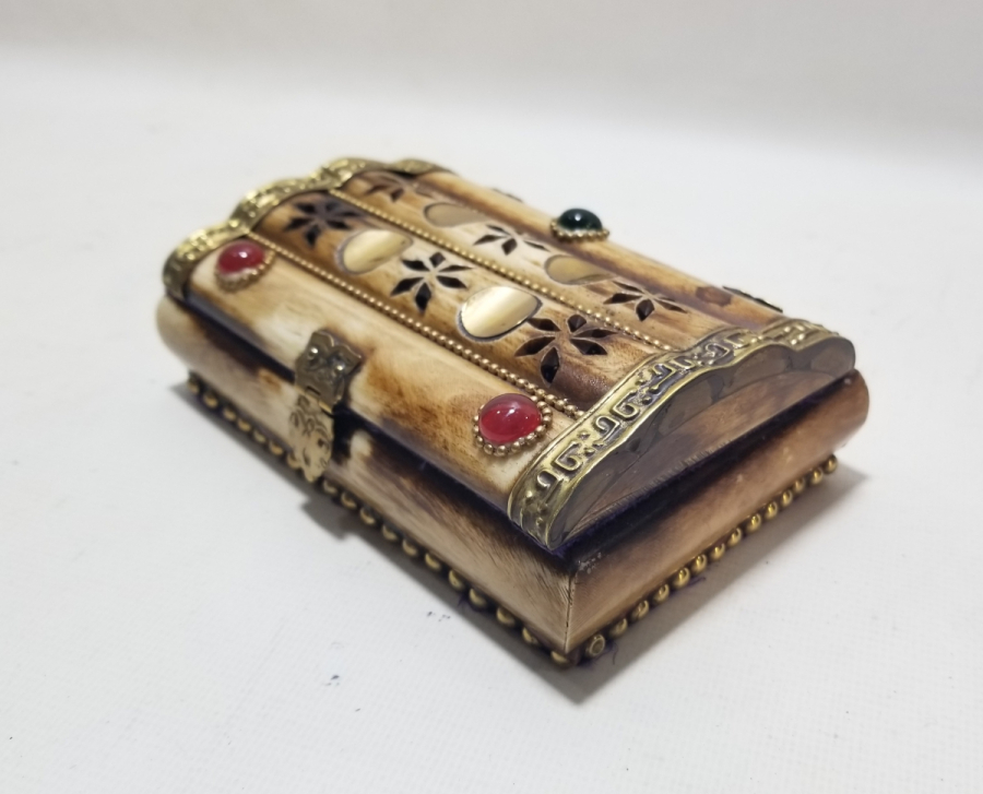 KEMİKTEN MAMUL EL YAPIMI MÜCEVHER KUTUSU