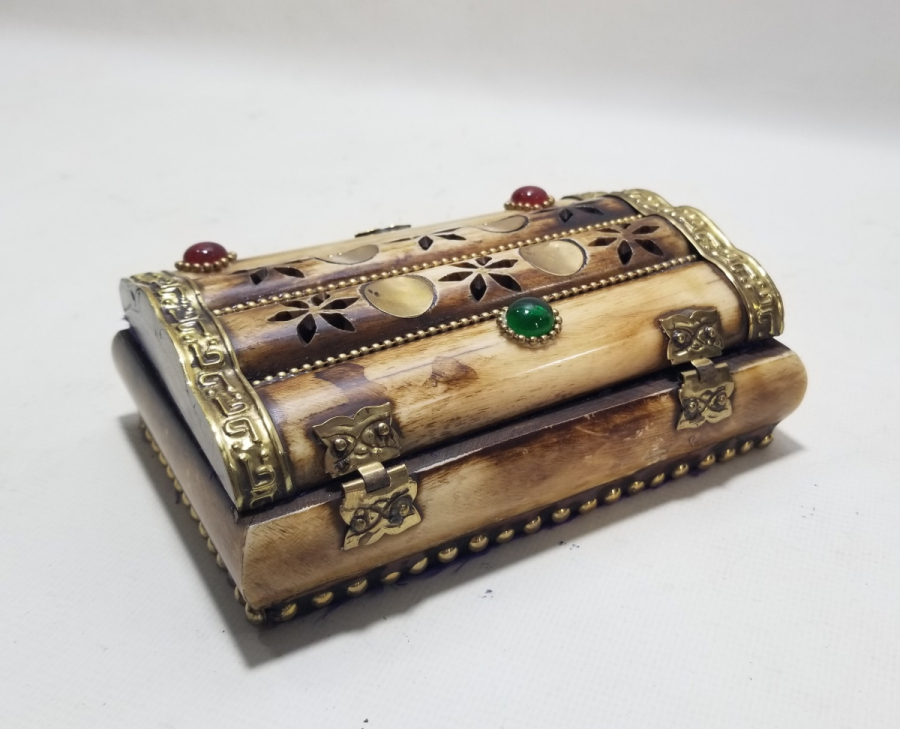 KEMİKTEN MAMUL EL YAPIMI MÜCEVHER KUTUSU