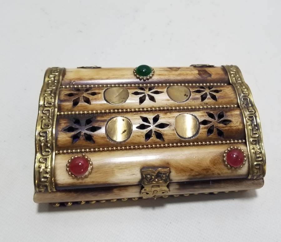 KEMİKTEN MAMUL EL YAPIMI MÜCEVHER KUTUSU