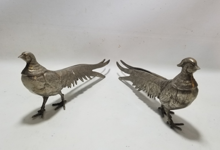 GÜMÜŞ KAPLAMA DEKORATİF ÇİFT TAVUS KUŞU BİBLOSU