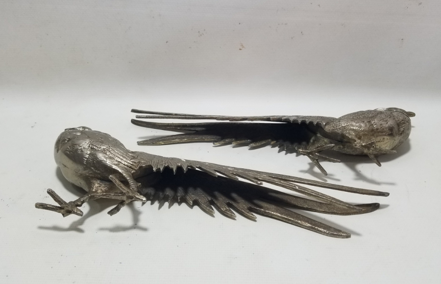 GÜMÜŞ KAPLAMA DEKORATİF ÇİFT TAVUS KUŞU BİBLOSU