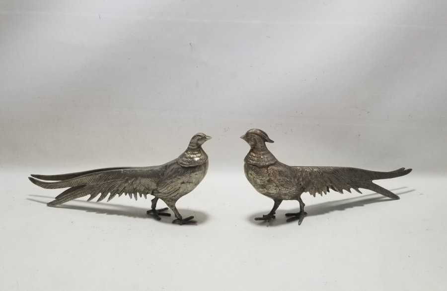 GÜMÜŞ KAPLAMA DEKORATİF ÇİFT TAVUS KUŞU BİBLOSU