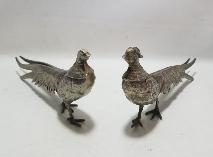 GÜMÜŞ KAPLAMA DEKORATİF ÇİFT TAVUS KUŞU BİBLOSU