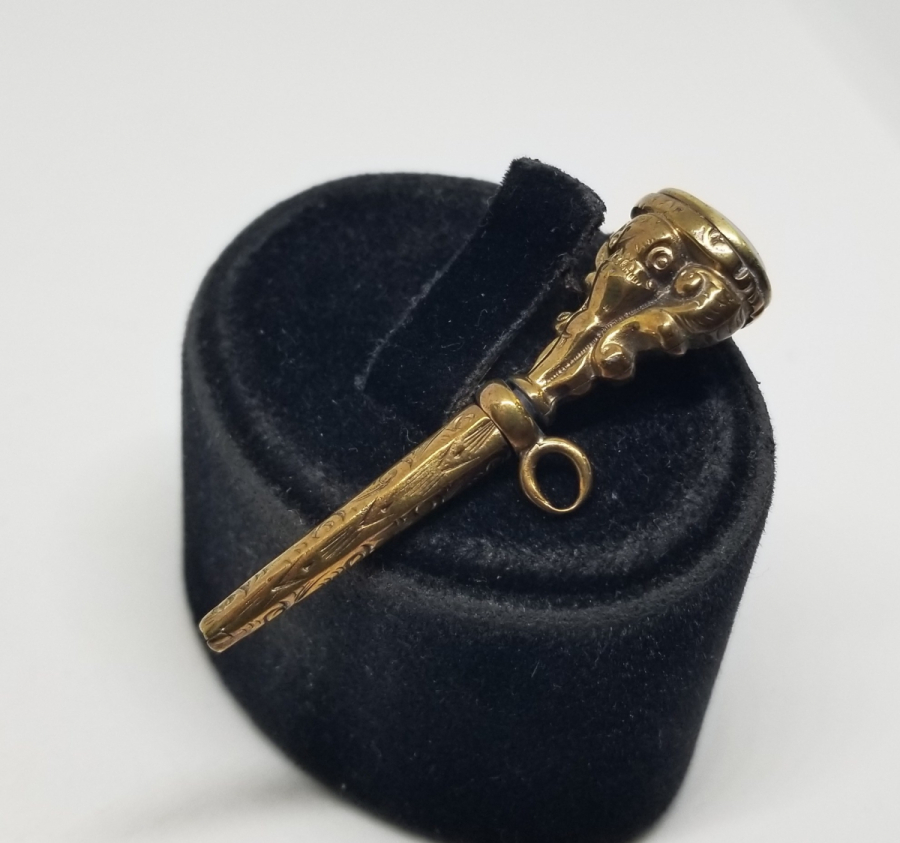 OSMANLI DÖNEMİ NADİR NECEF TAŞLI ALTIN CEP SAATİ KURMA ANAHTARI