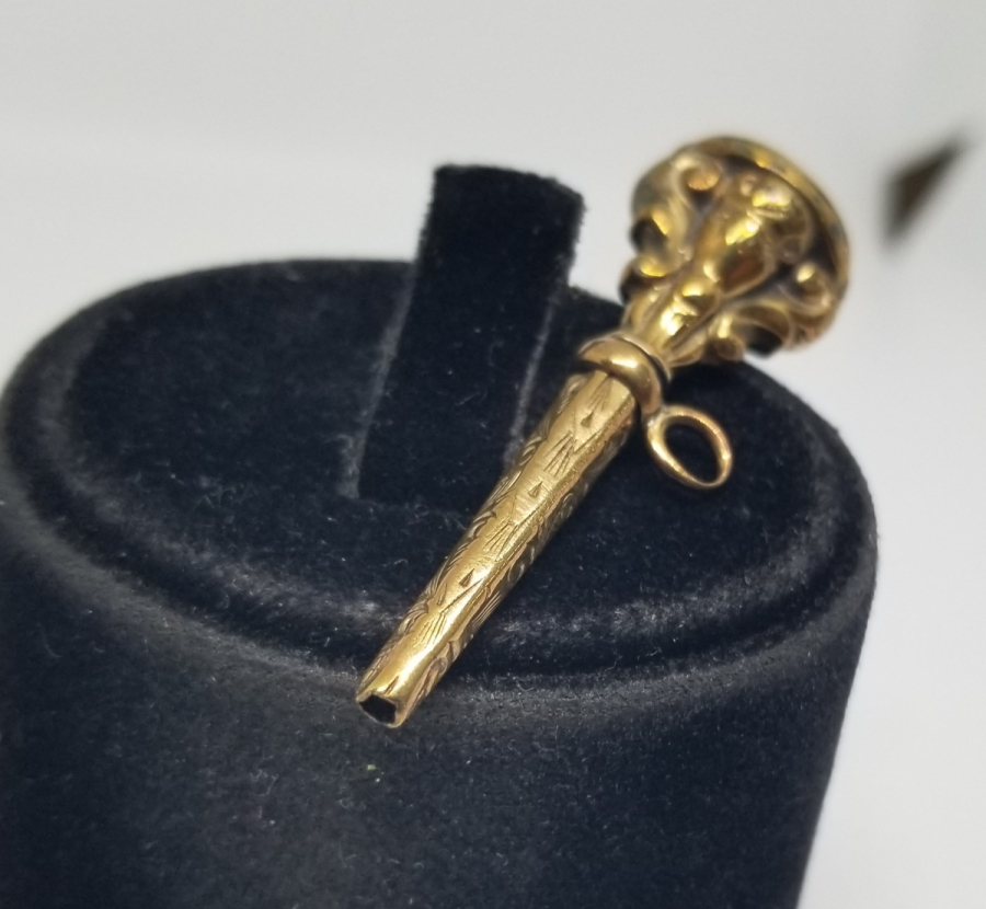 OSMANLI DÖNEMİ NADİR NECEF TAŞLI ALTIN CEP SAATİ KURMA ANAHTARI