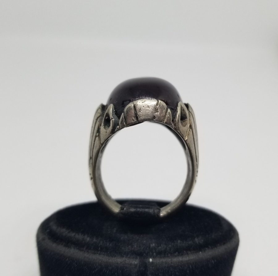 ÖZEL YAPIM SİYAH AKİK TAŞLI GÜMÜŞ YÜZÜK