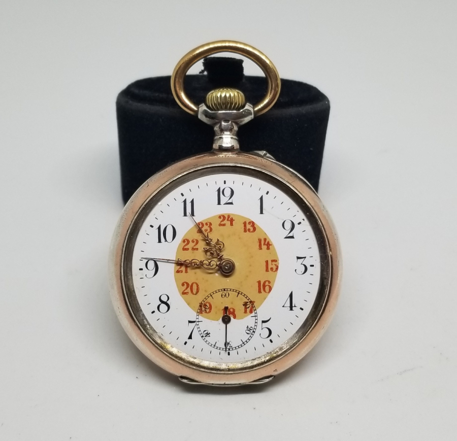 İNGİLİZLERİN OSMANLI PAZARI İÇİN YAPTIĞI RENKLİ KADRANLI GÜMÜŞ KASA KURMALI CEP SAATİ