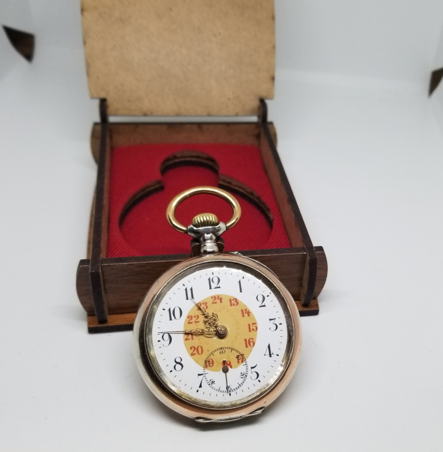 İNGİLİZLERİN OSMANLI PAZARI İÇİN YAPTIĞI RENKLİ KADRANLI GÜMÜŞ KASA KURMALI CEP SAATİ