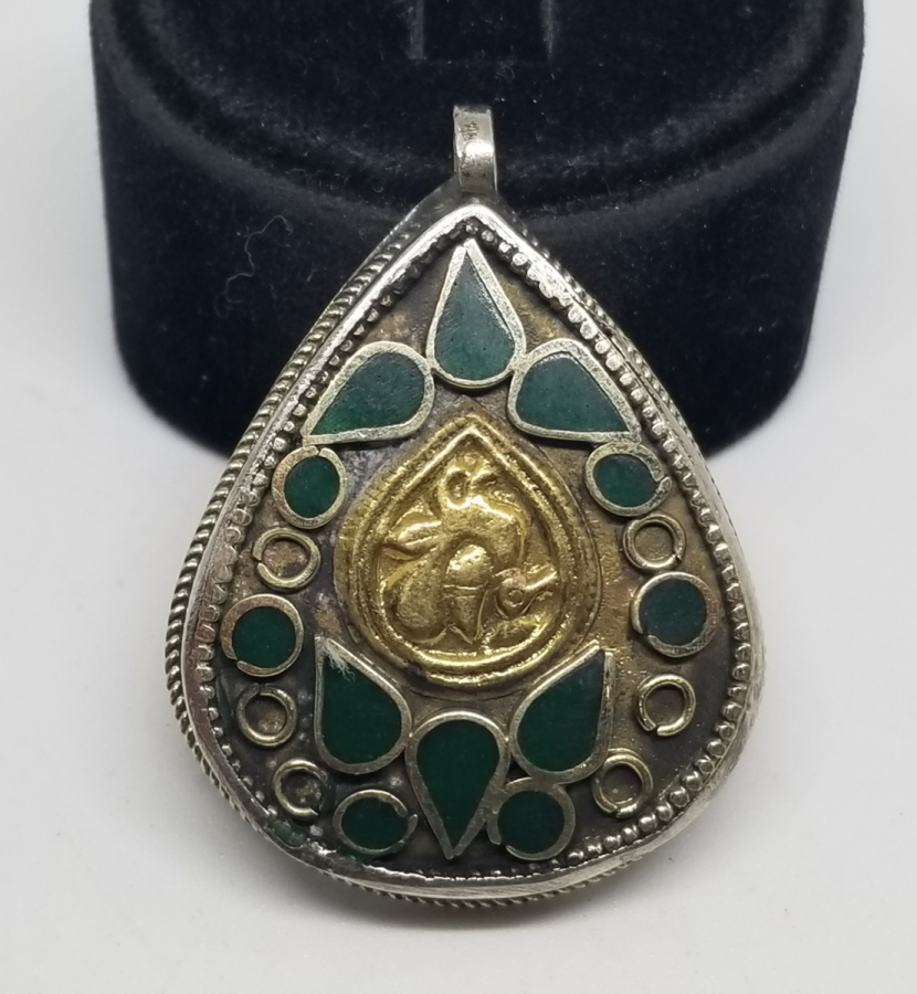 ARMUDİ FORMDA TÜRKMEN İŞİ ANTİKA KOLYE