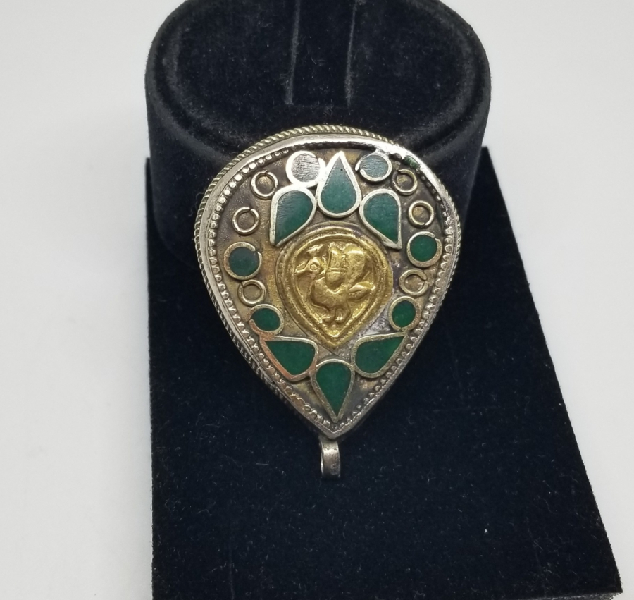 ARMUDİ FORMDA TÜRKMEN İŞİ ANTİKA KOLYE