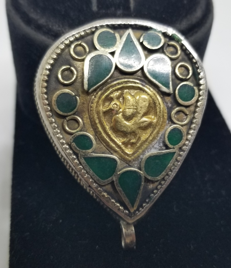 ARMUDİ FORMDA TÜRKMEN İŞİ ANTİKA KOLYE