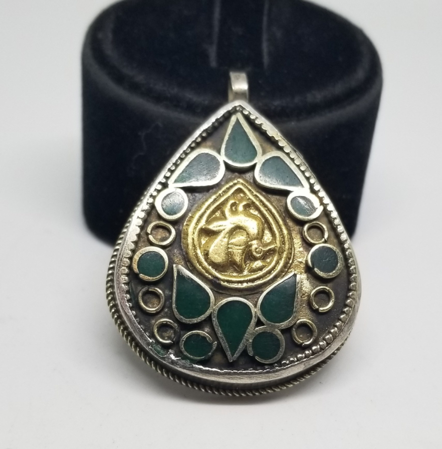 ARMUDİ FORMDA TÜRKMEN İŞİ ANTİKA KOLYE