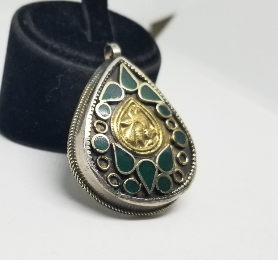 ARMUDİ FORMDA TÜRKMEN İŞİ ANTİKA KOLYE