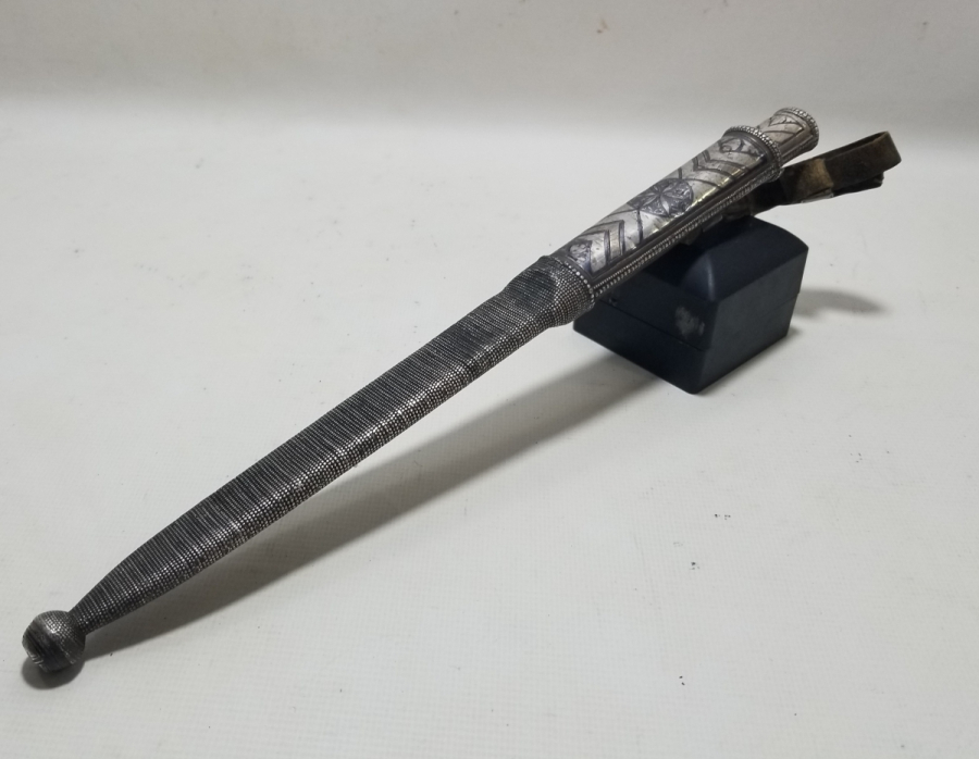 İÇİNDE GUBAR-I ŞERİF BULUNAN ÇOK NADİR SAVATLI GÜMÜŞ KUŞAK KAMASI