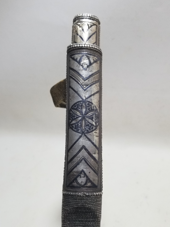 İÇİNDE GUBAR-I ŞERİF BULUNAN ÇOK NADİR SAVATLI GÜMÜŞ KUŞAK KAMASI