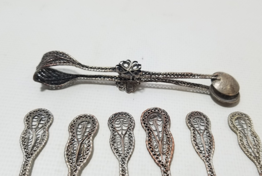 UÇLARINDA OSMANLI PARASI BULUNAN OSMANLI DÖNEMİ GÜMÜŞ ÇAY KAŞIĞI TAKIMI