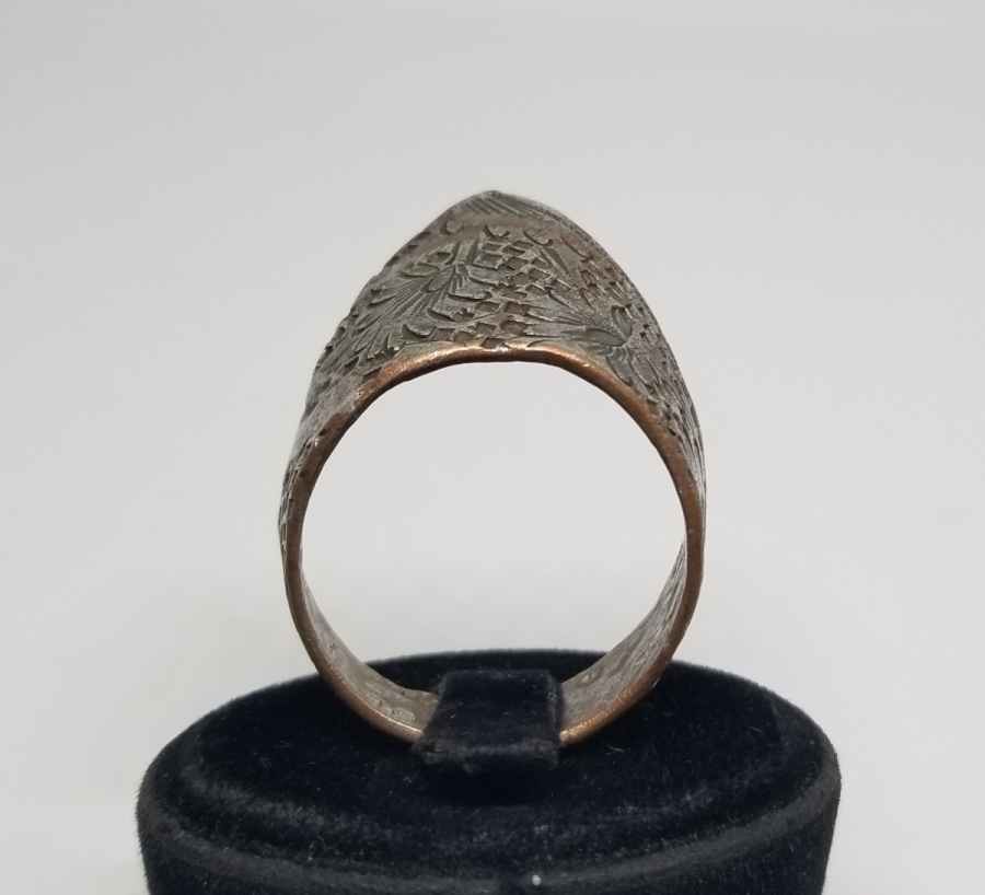 OSMANLI DÖNEMİ KABARTMA İŞÇİLİKLİ ZİHGİR - OKÇU YÜZÜĞÜ