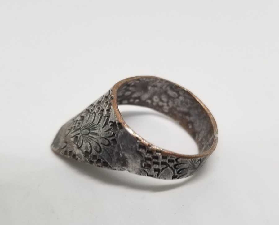 OSMANLI DÖNEMİ KABARTMA İŞÇİLİKLİ ZİHGİR - OKÇU YÜZÜĞÜ