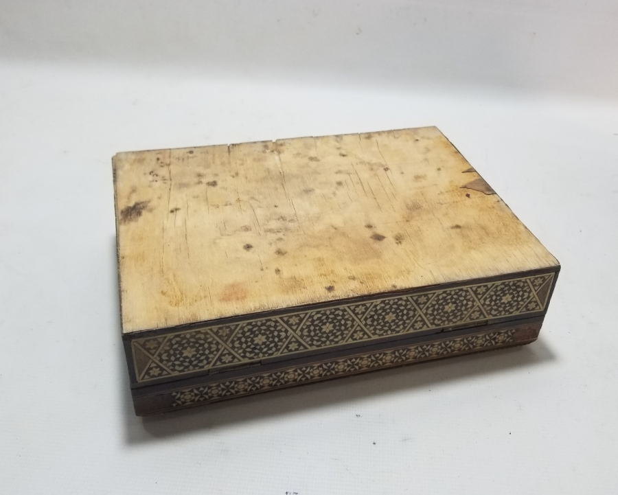 OSMANLI DÖNEMİ MARKUTERİ İŞÇİLİKLİ EL YAPIMI BÜYÜK BOY KUTU