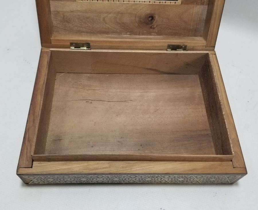 OSMANLI DÖNEMİ MARKUTERİ İŞÇİLİKLİ EL YAPIMI BÜYÜK BOY KUTU