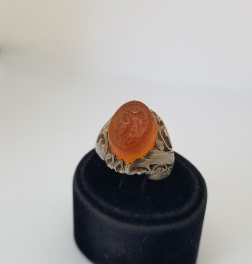 ÜZERİ YAZILI VE OSMANLICA DAMGALI OSMANLI DÖNEMİ NADİR YÜZÜK