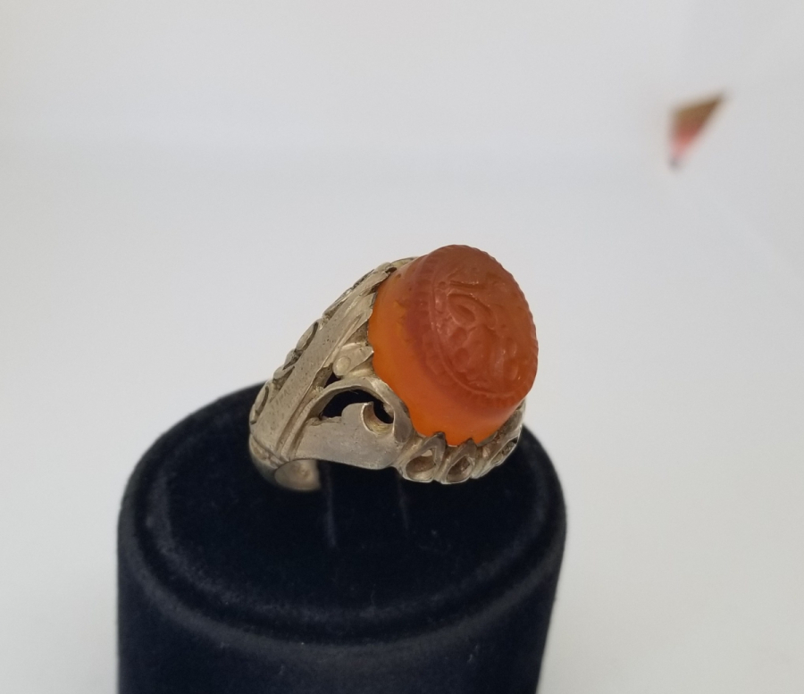 ÜZERİ YAZILI VE OSMANLICA DAMGALI OSMANLI DÖNEMİ NADİR YÜZÜK