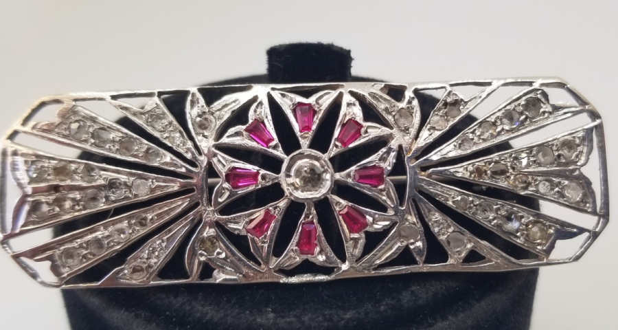 ELMAS VE YAKUT TAŞLI ÖZEL YAPIM BROŞ