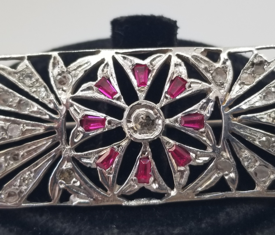 ELMAS VE YAKUT TAŞLI ÖZEL YAPIM BROŞ