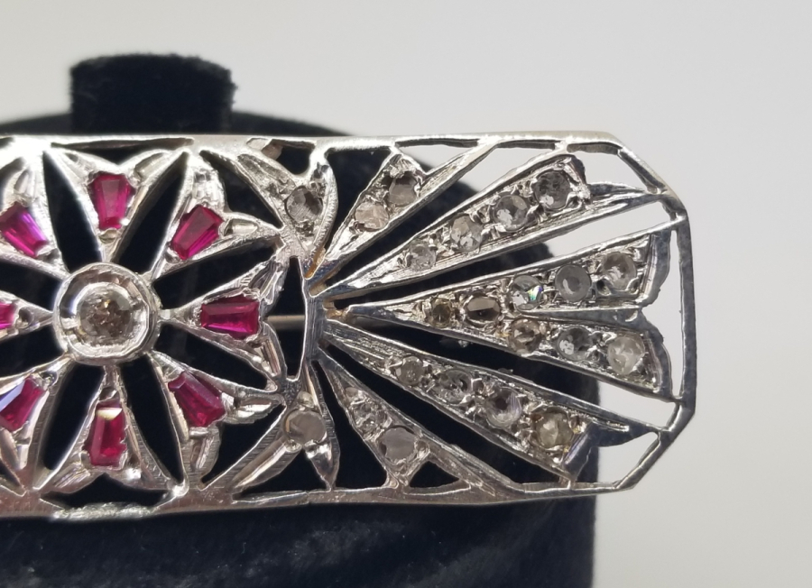 ELMAS VE YAKUT TAŞLI ÖZEL YAPIM BROŞ