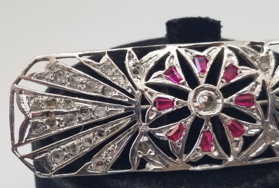 ELMAS VE YAKUT TAŞLI ÖZEL YAPIM BROŞ