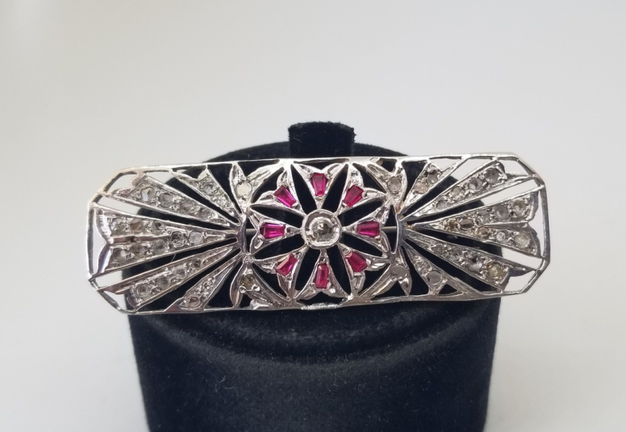 ELMAS VE YAKUT TAŞLI ÖZEL YAPIM BROŞ