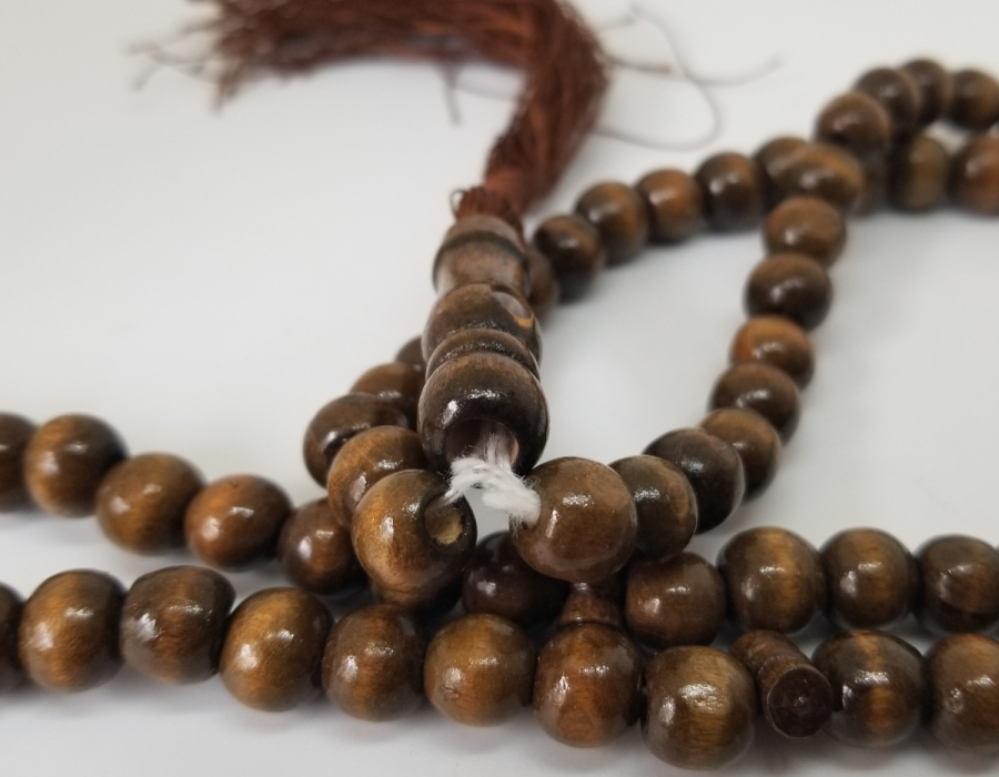 İÇİNDE KABE-İ ŞERİF GÖRSELİ BULUNAN MİKRO FOTOĞRAFLI OSMANLI DÖNEMİ AHŞAP NAMAZ TESPİHİ