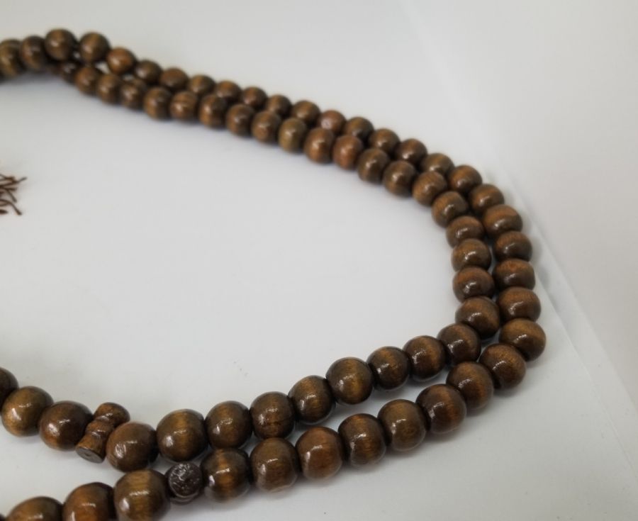 İÇİNDE KABE-İ ŞERİF GÖRSELİ BULUNAN MİKRO FOTOĞRAFLI OSMANLI DÖNEMİ AHŞAP NAMAZ TESPİHİ