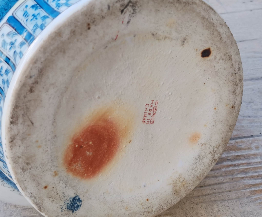 EL BOYAMA BÜYÜK BOY ANTİKA PORSELEN VAZO