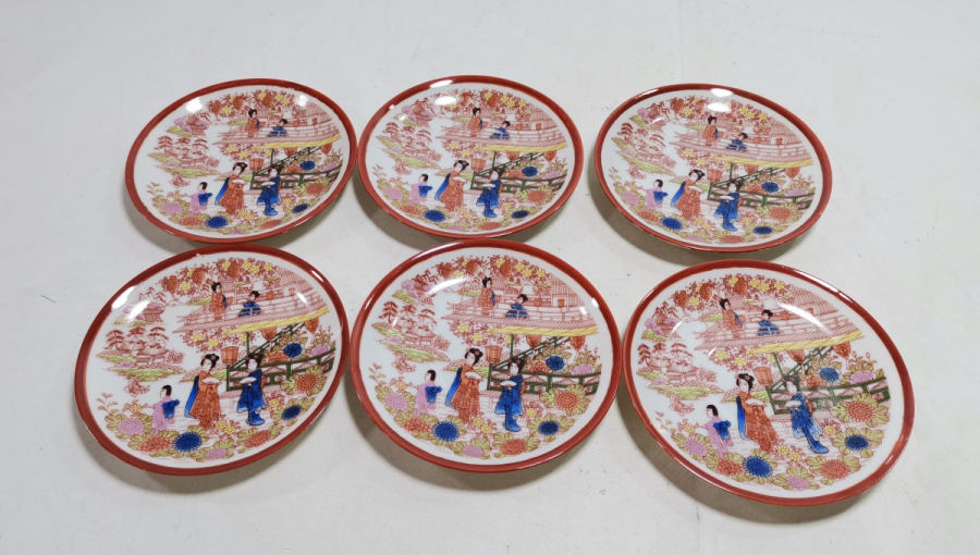 UZAK DOĞU YAPIMI PORSELEN BARDAK ALTLIĞI TAKIMI