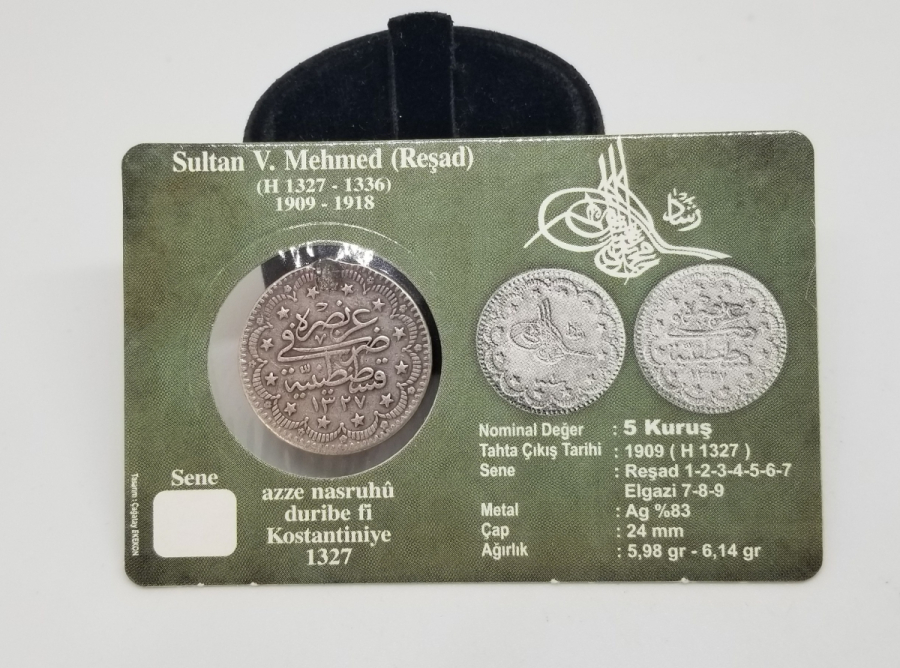 SULTAN MEHMET REŞAT HAN DÖNEMİ GÜMÜŞ 5 KURUŞ MECİDİYE