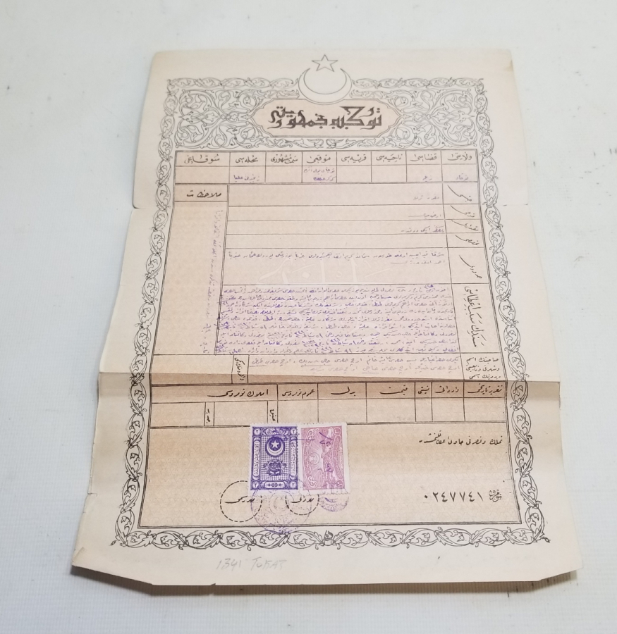 ORİJİNAL KARTONUNDA CUMHURİYET BAŞLARI SENED-İ HAKANİ - TAPU