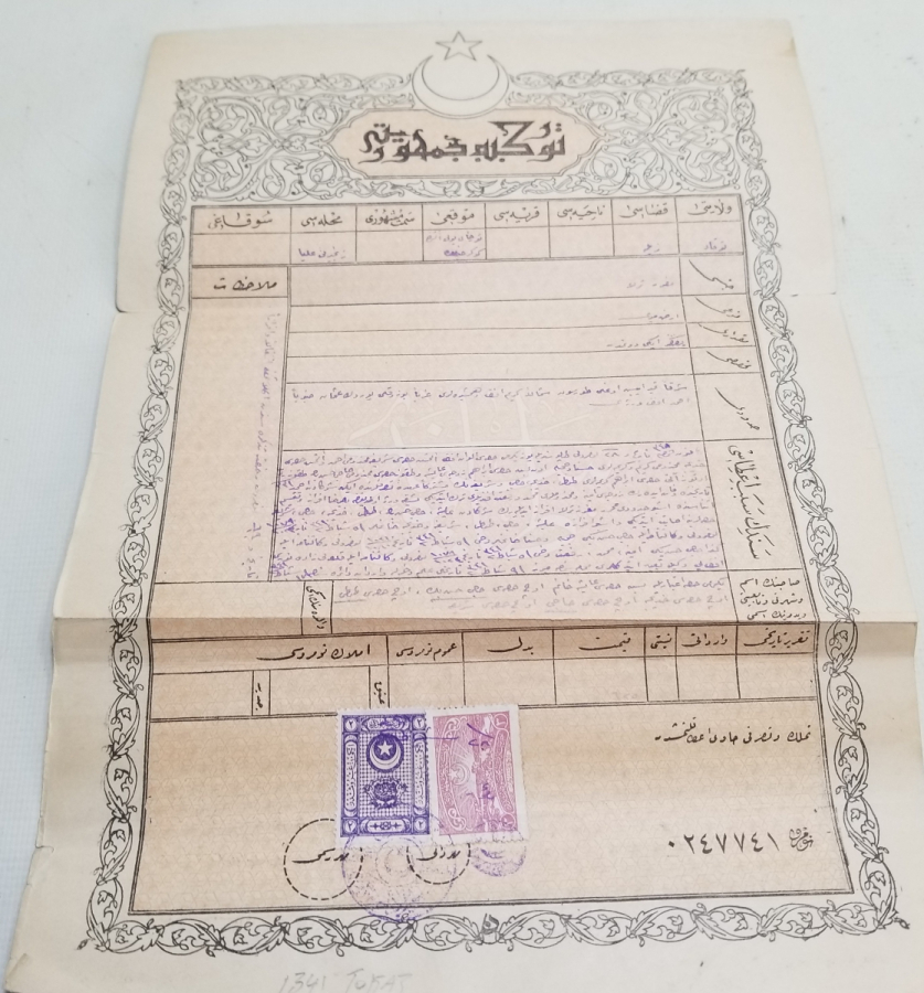 ORİJİNAL KARTONUNDA CUMHURİYET BAŞLARI SENED-İ HAKANİ - TAPU