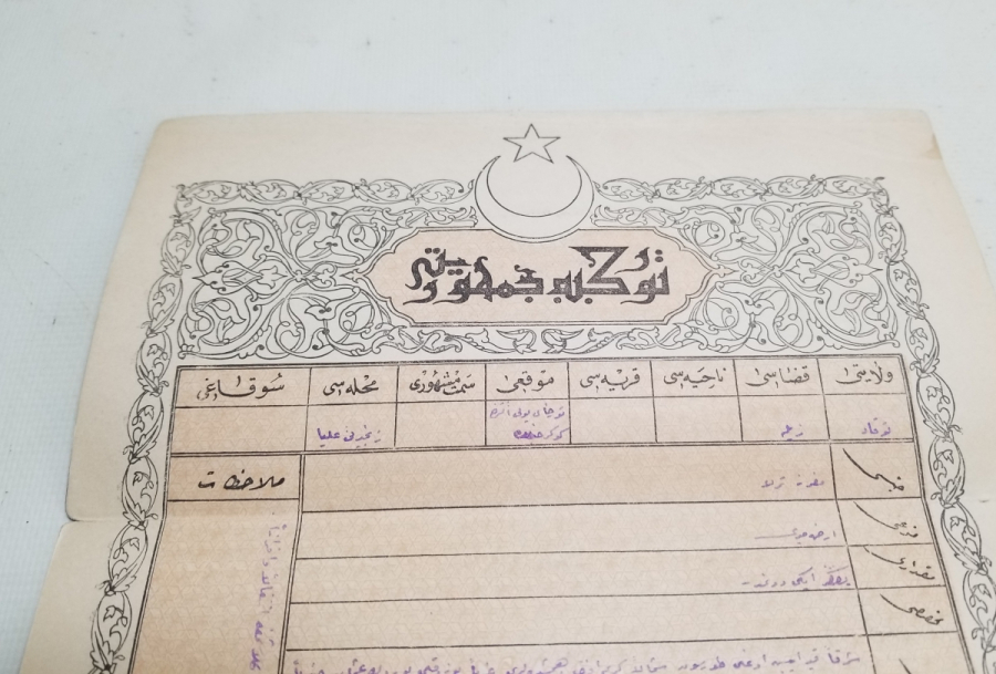 ORİJİNAL KARTONUNDA CUMHURİYET BAŞLARI SENED-İ HAKANİ - TAPU