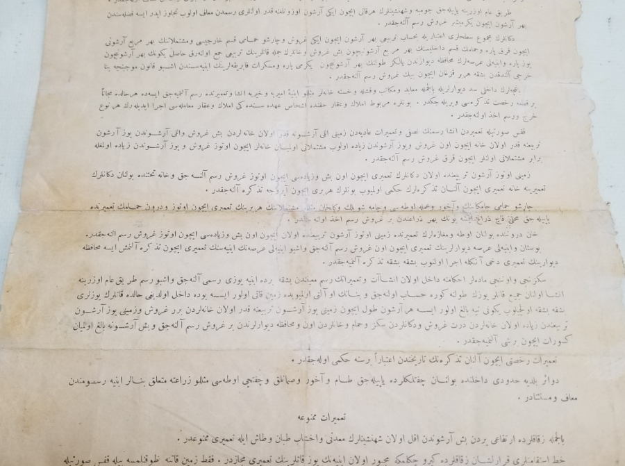 OSMANLI DÖNEMİ ÇOK NADİR İNŞAAT RUHSATI