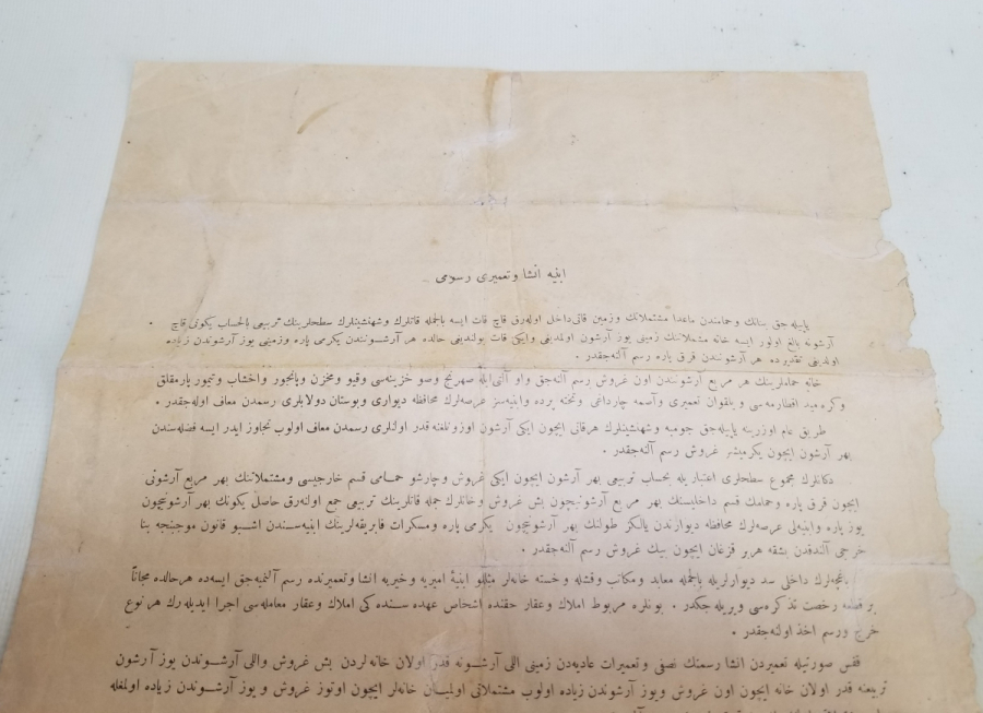 OSMANLI DÖNEMİ ÇOK NADİR İNŞAAT RUHSATI