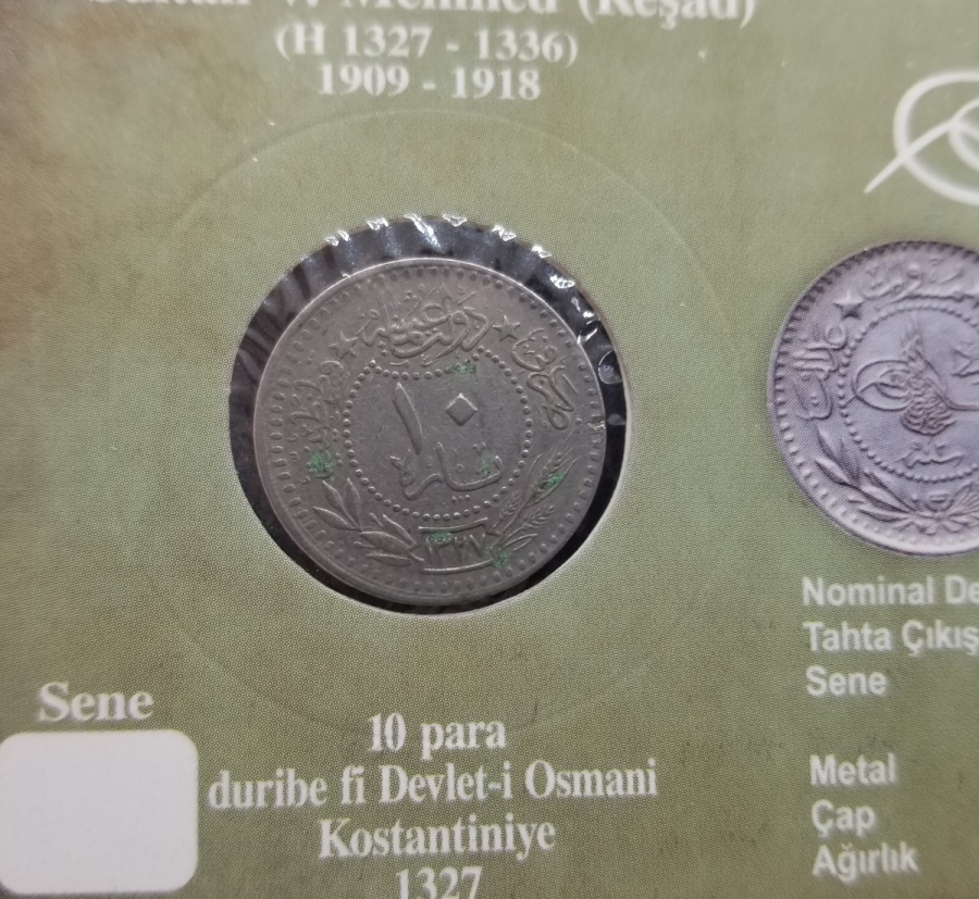 MEHMET REŞAT HAN DÖNEMİ KOLEKSİYONLUK NİKEL 10 PARA