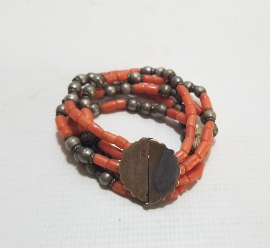 OSMANLI DÖNEMİ NADİR MERCAN TAŞLI NADİR GÜMÜŞ BİLEKLİK