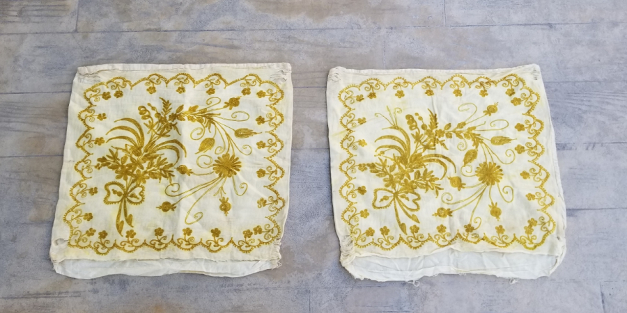 SUZANİ İŞÇİLİKLİ OSMANLI DÖNEMİ ÇİFT YASTIK KILIFI