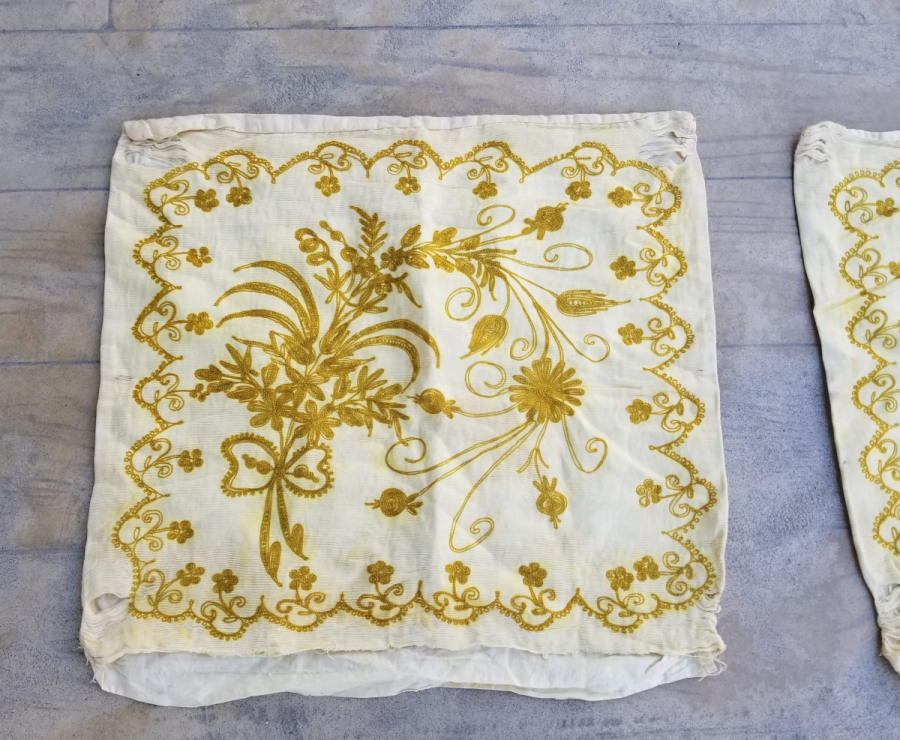 SUZANİ İŞÇİLİKLİ OSMANLI DÖNEMİ ÇİFT YASTIK KILIFI